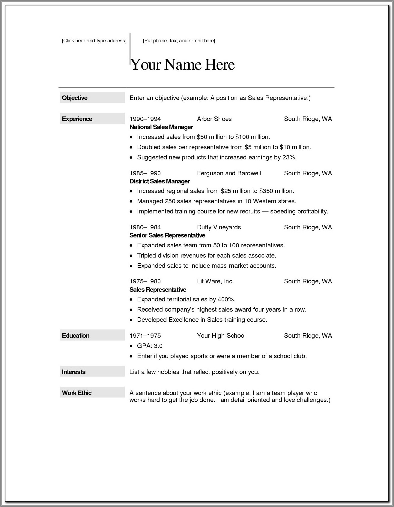 100 Free Printable Resume Printable Templates