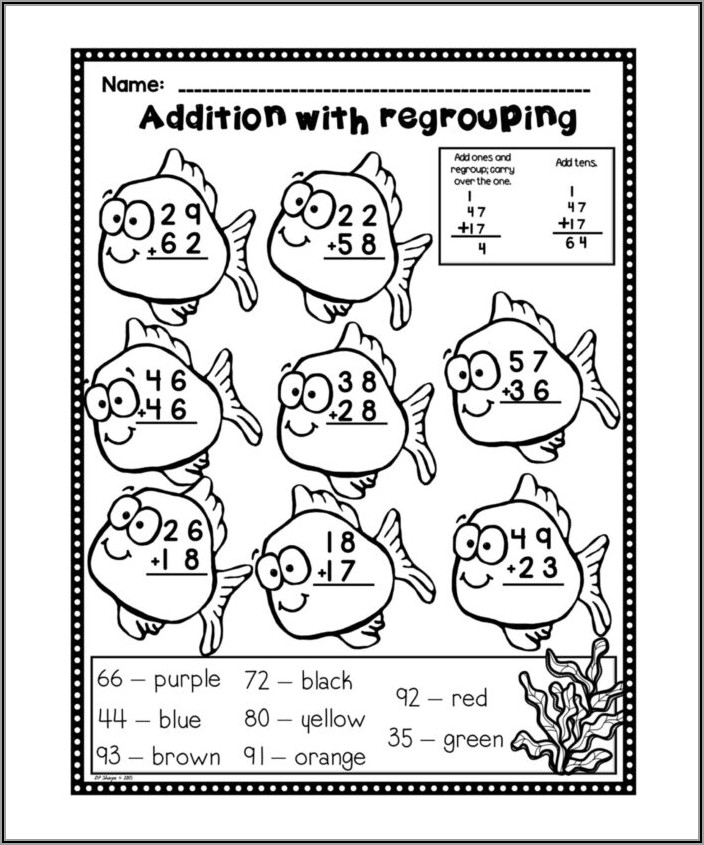 1st Grade Regrouping Addition Worksheets