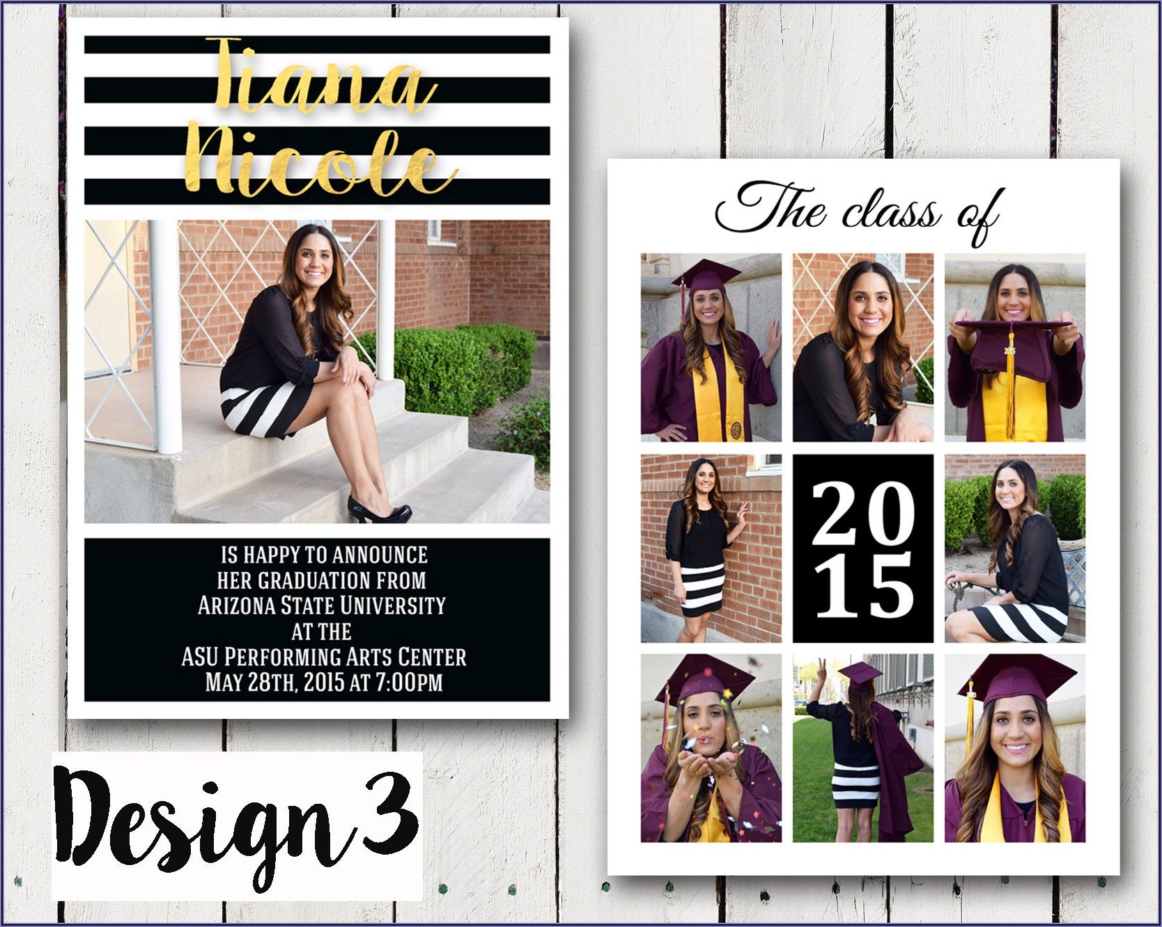 2 Sided Graduation Announcements