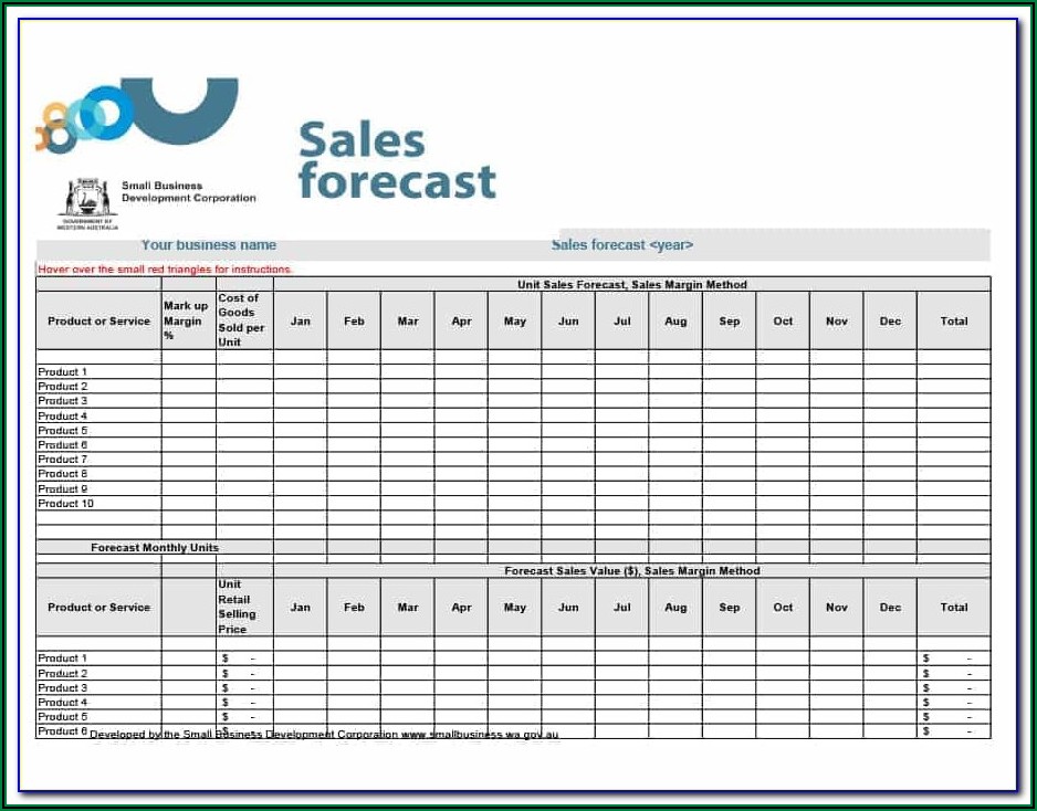 Annual Sales Forecast Template