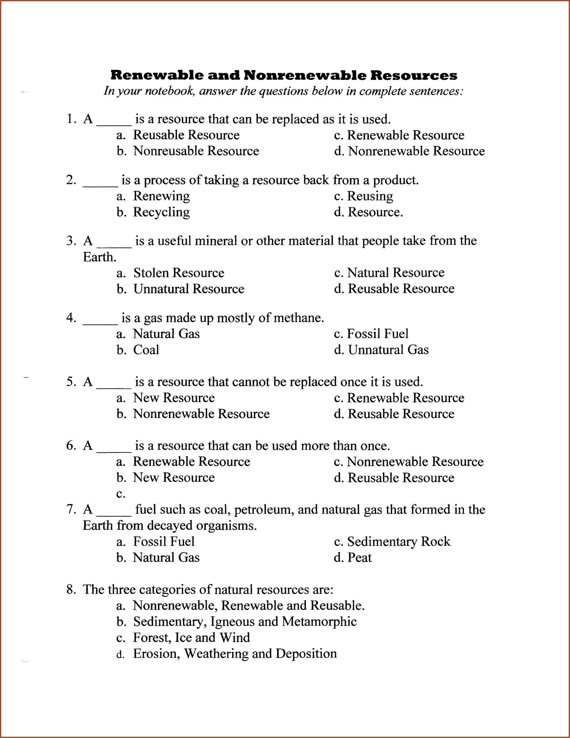 Carbon Cycle Worksheet With Answers