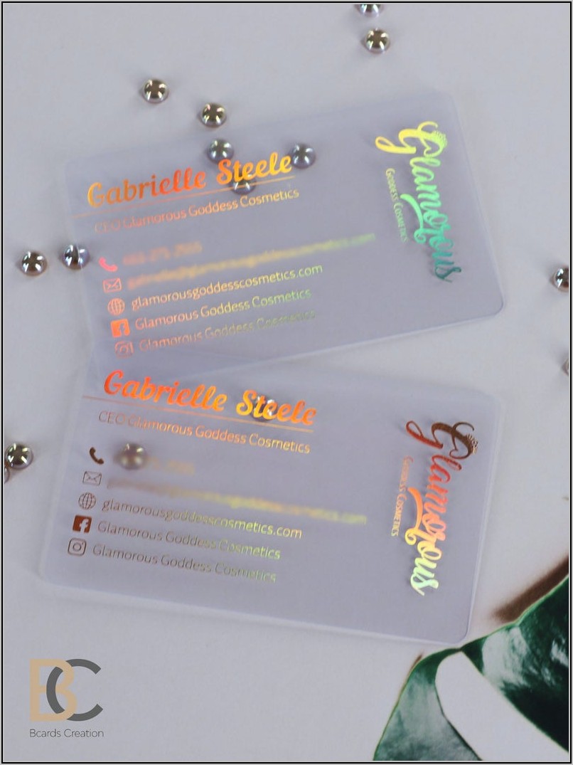 Clear Holographic Business Cards