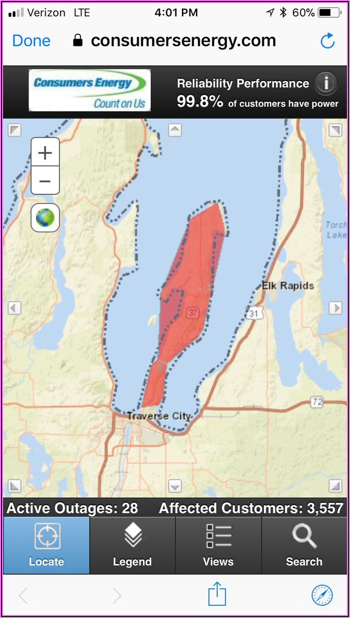 Consumers Energy Outage Map Ionia Mi