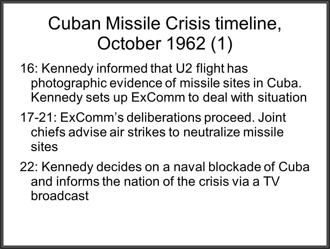 Cuban Missile Crisis Timeline Pdf
