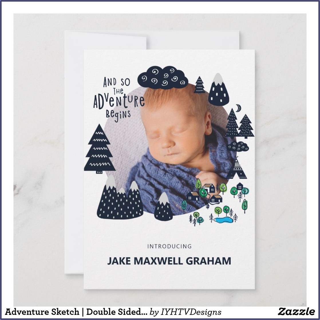 Double Sided Baby Announcements