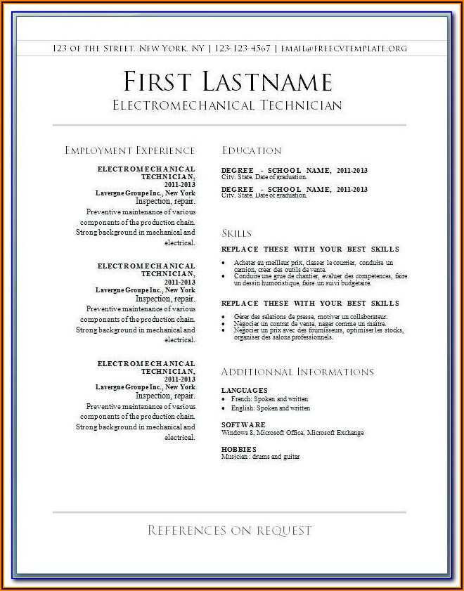 Download Resume Templates For Microsoft Word 2007