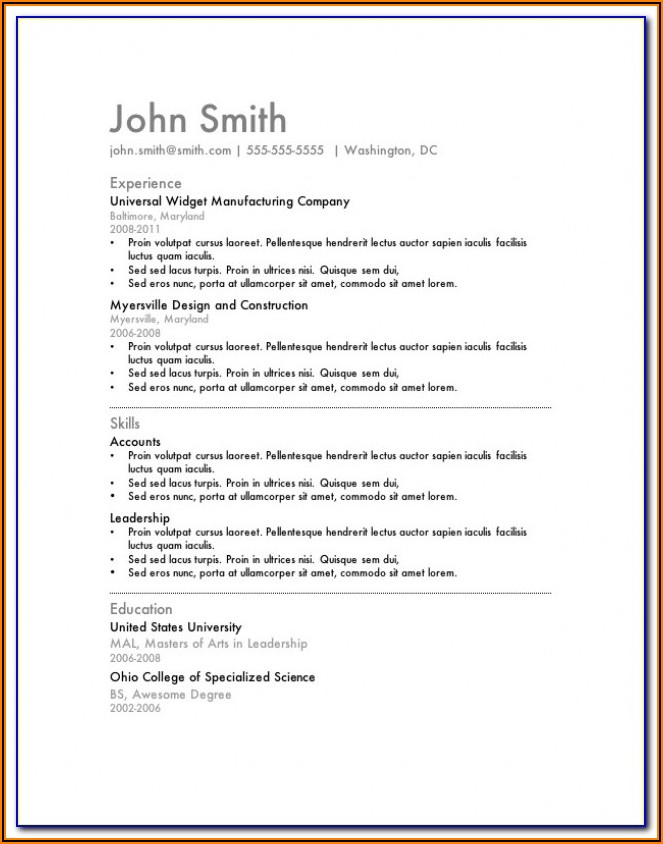 Download Resume Templates For Microsoft Word 2010