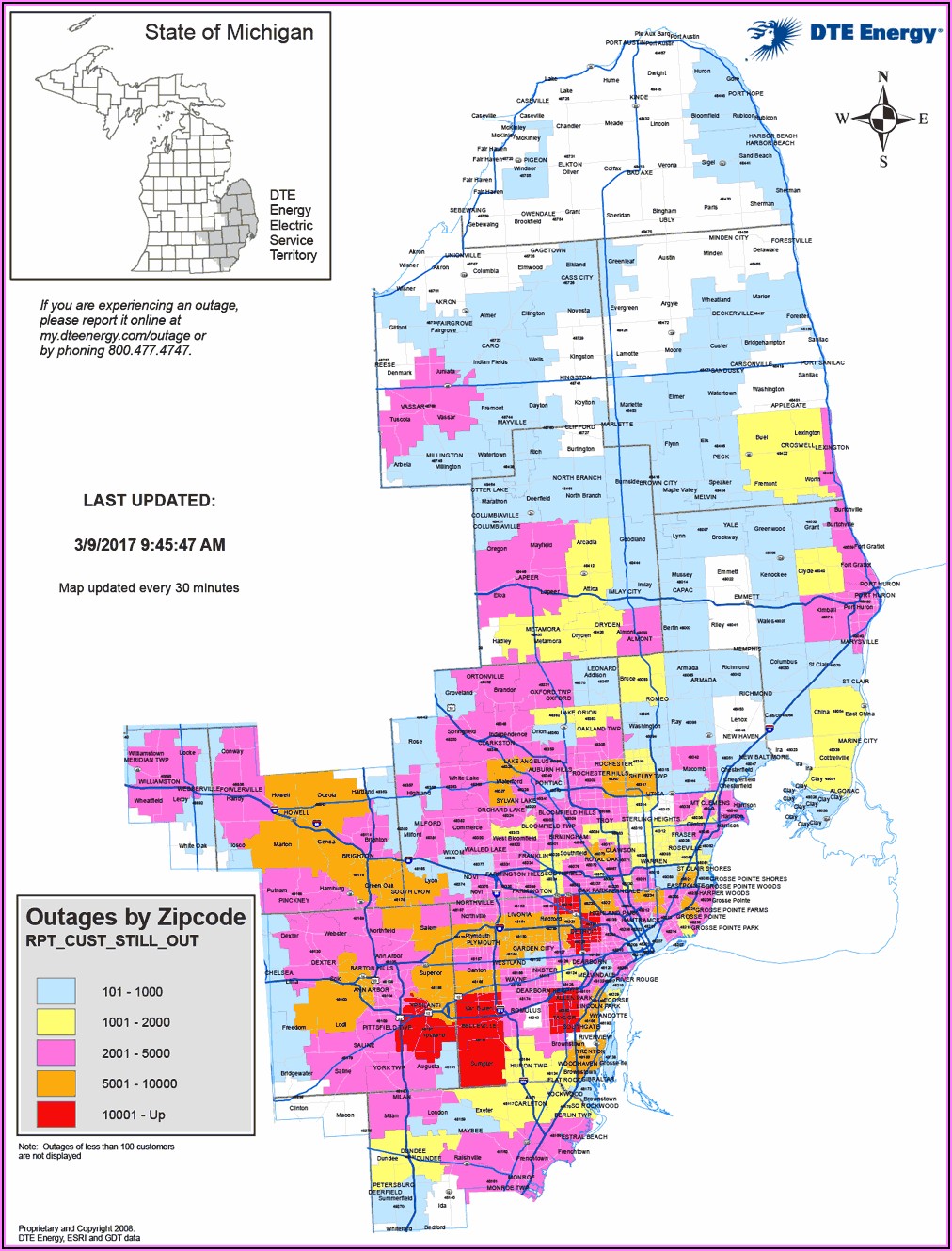 Dte Outage Map Michigan