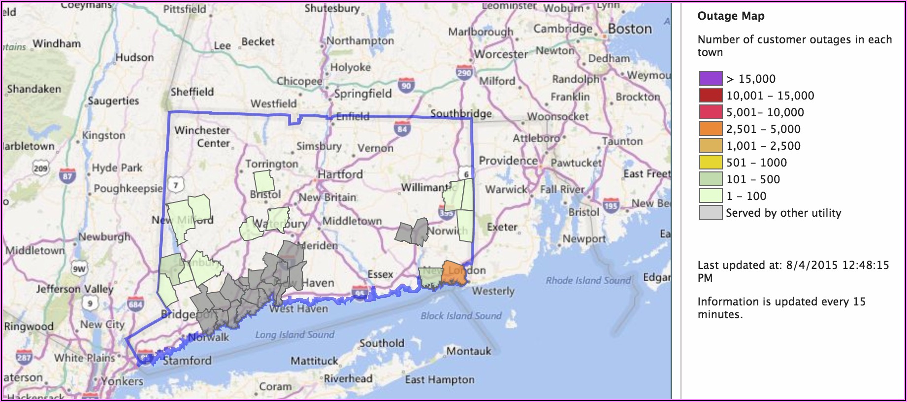 Eversource Outage Map Connecticut