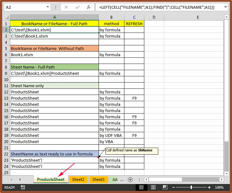 Excel Vba Get Worksheet Name From Cell