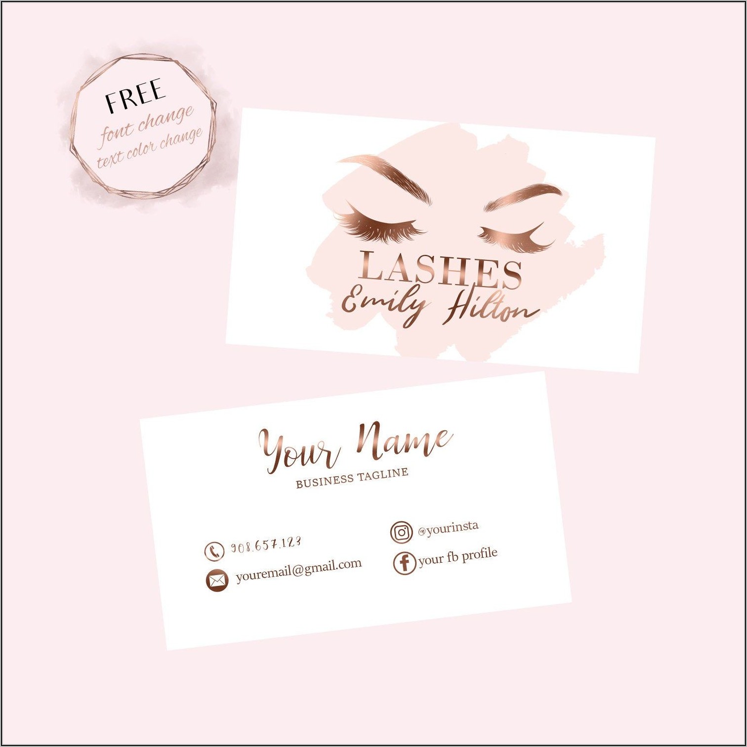 Eyelash Extensions Business Card Examples