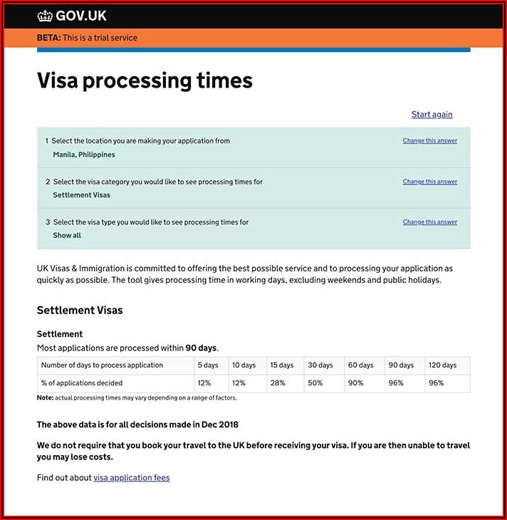 Fiance Visa Processing Times Uk