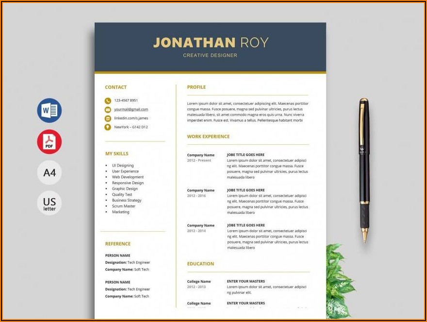 Free Creative Resume Templates Word Download