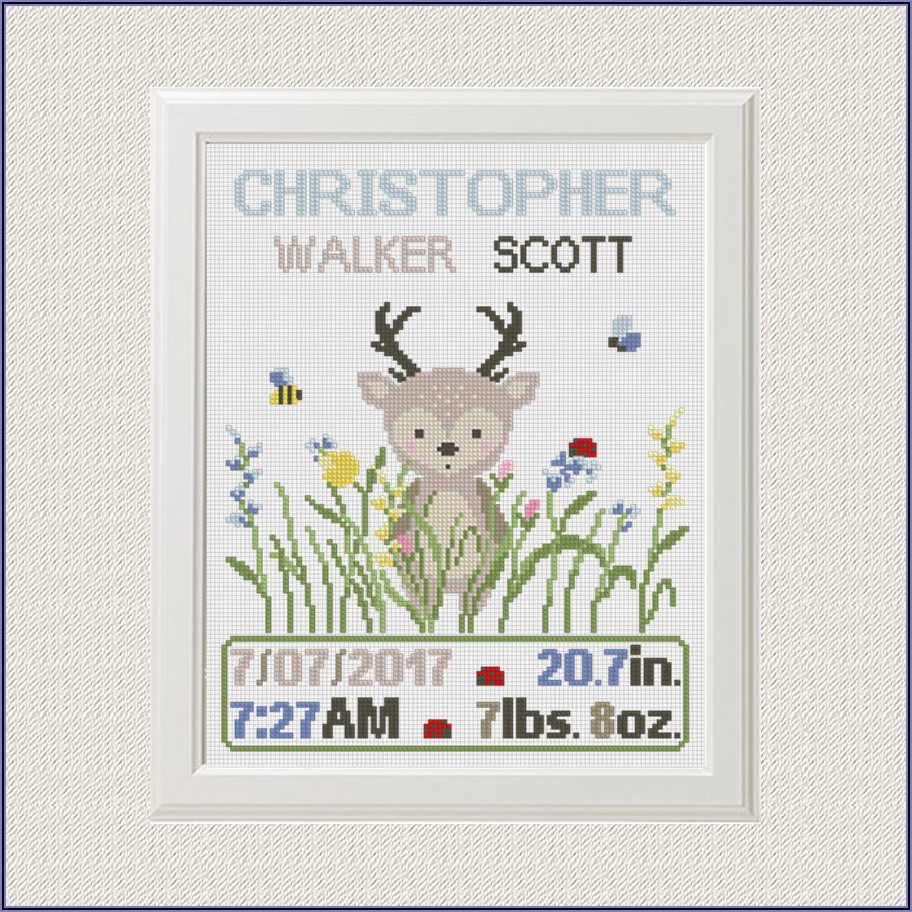 Free Cross Stitch Patterns For Babies Birth Announcement