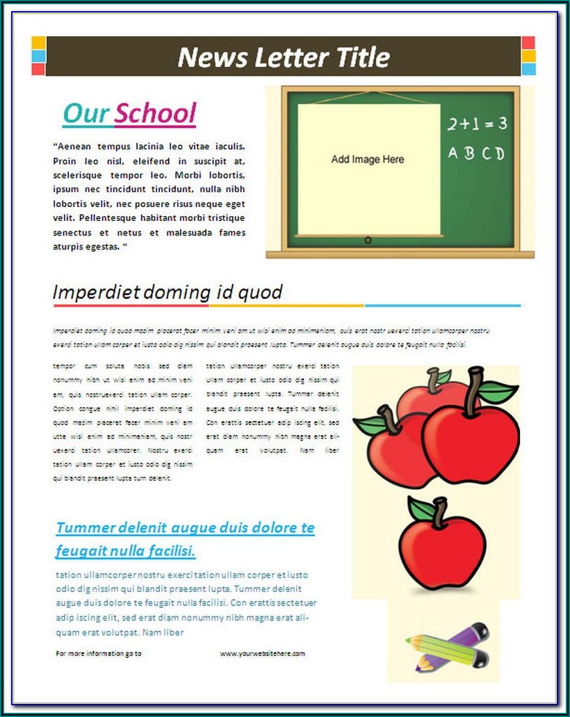 Free Editable School Newsletter Templates For Word