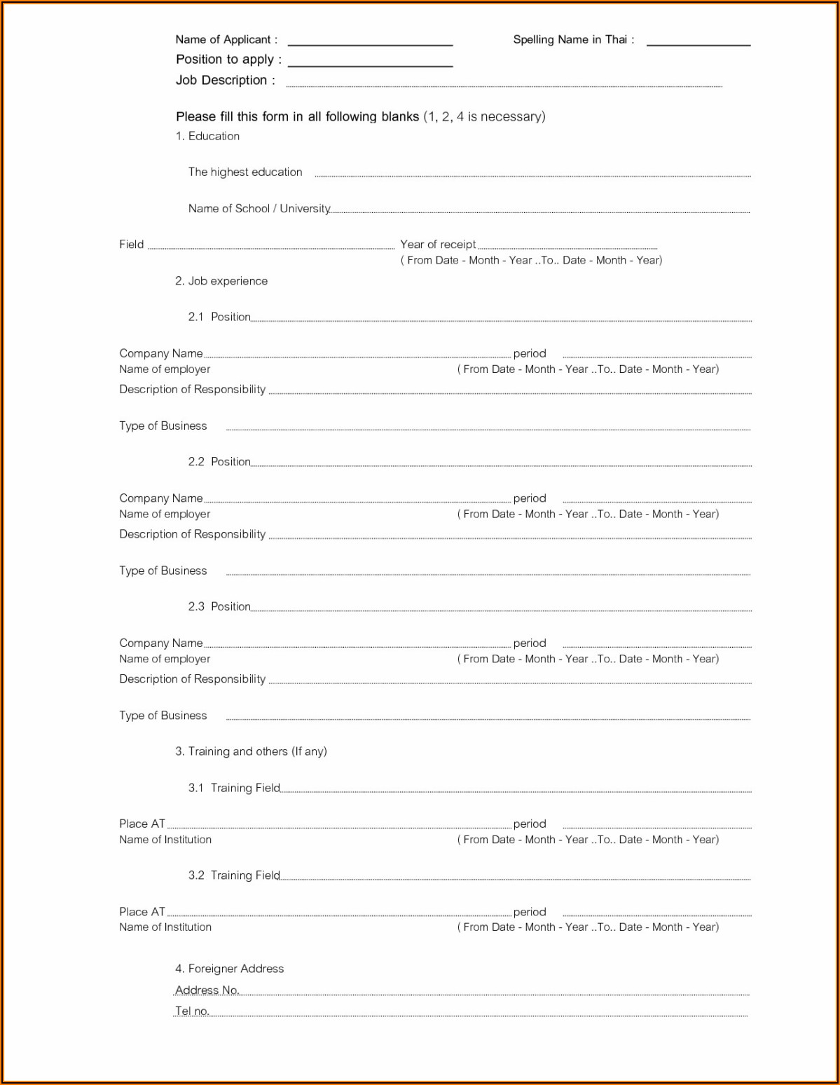 Free Fill In The Blank Resume Templates