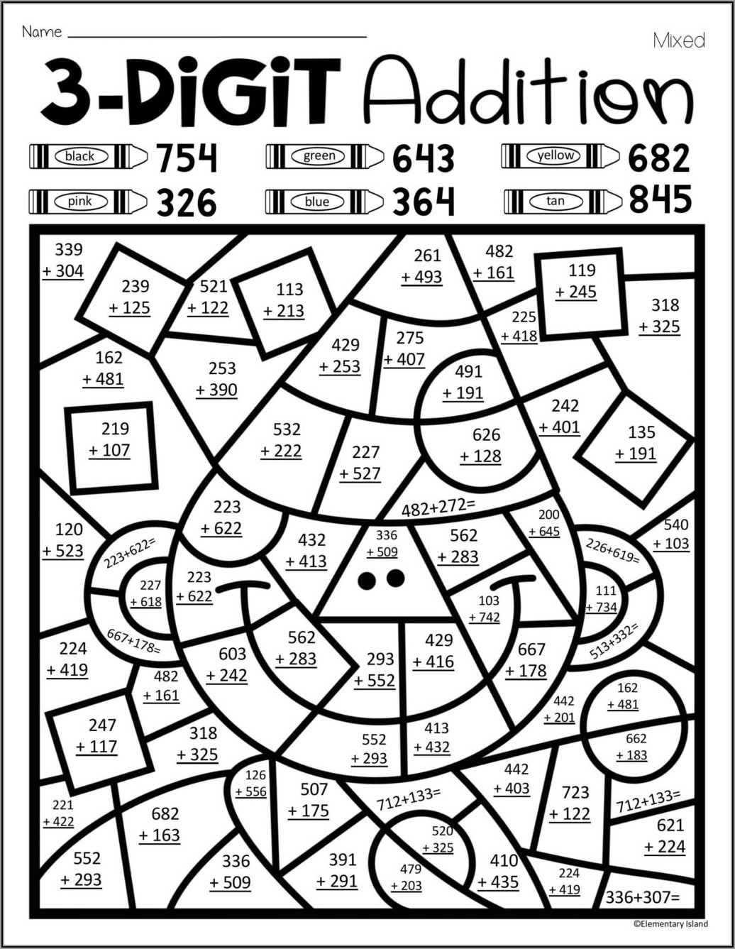 Free Printable Color By Number Division Worksheets