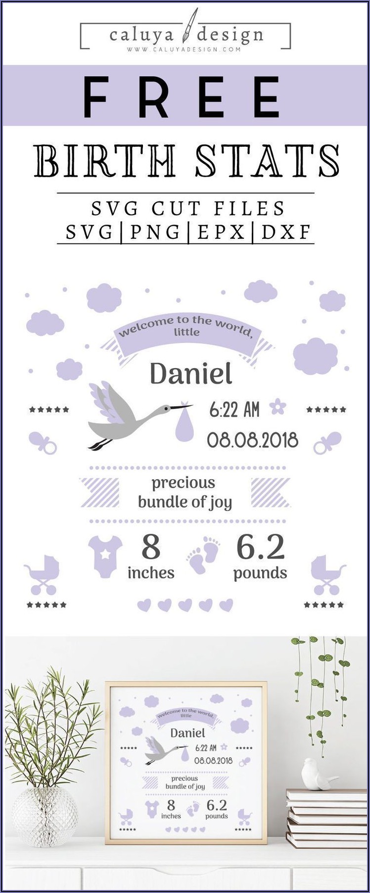 Free Printable Free Birth Announcement Template Svg