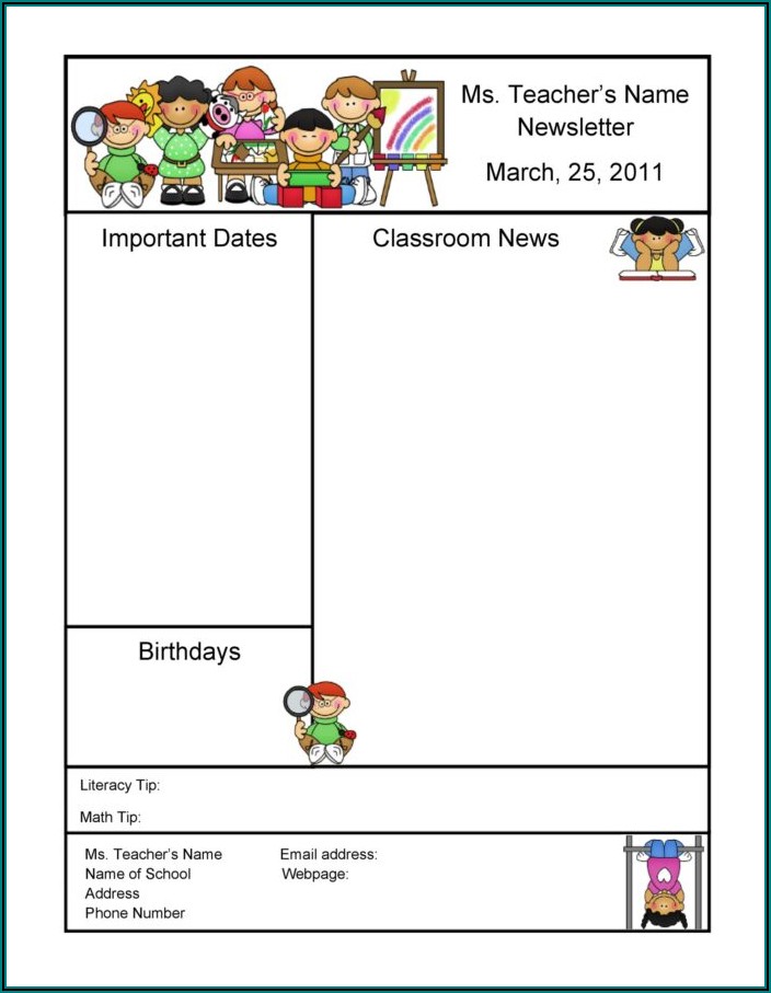 Free School Newsletter Templates For Microsoft Word