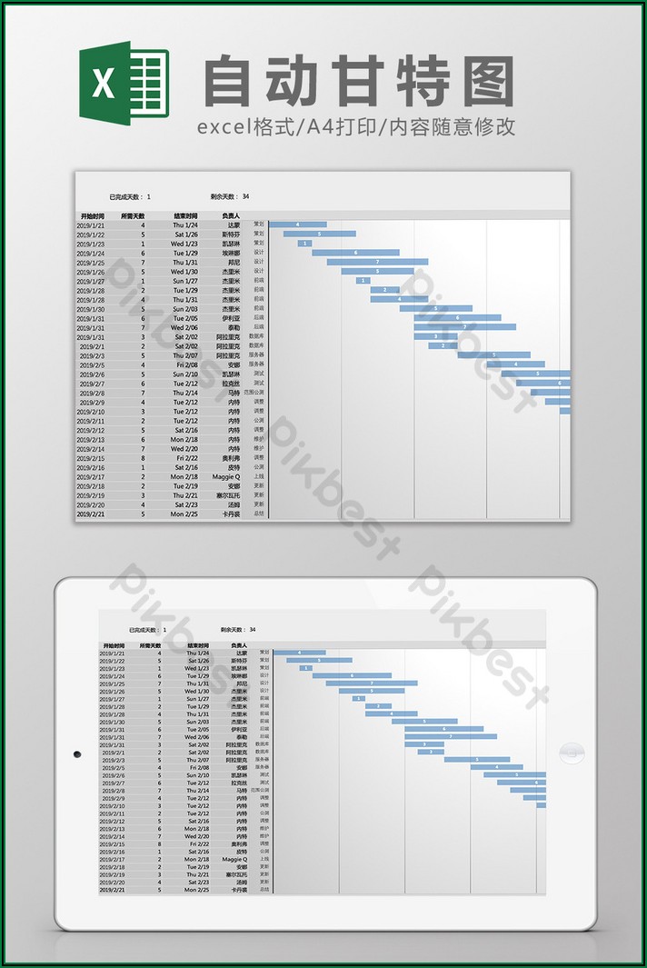 Gantt Chart Template Excel Free Download