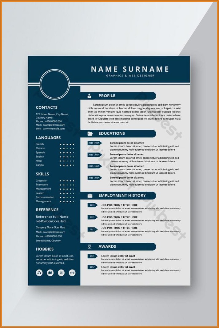 Modern Cv Template Word Free Download With Photo