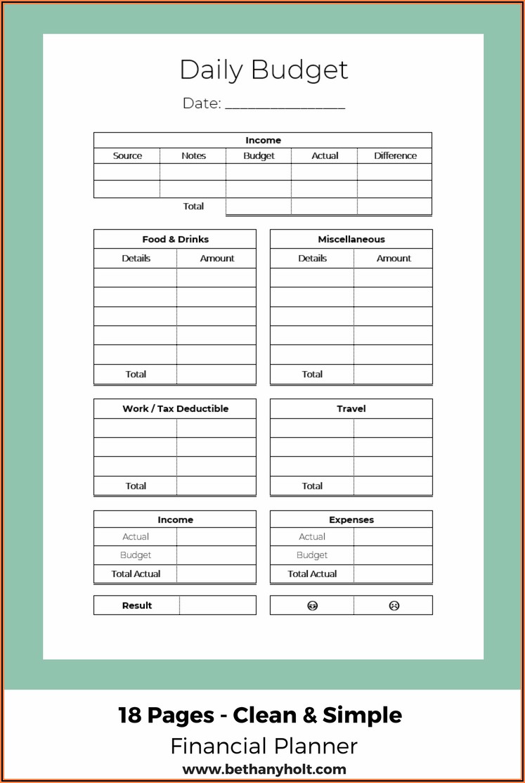 Monthly Budget Planner Template Excel