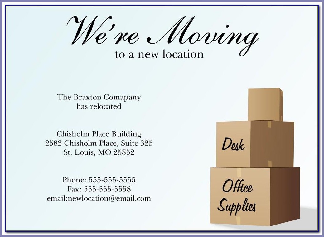 Moving Office Announcement Template