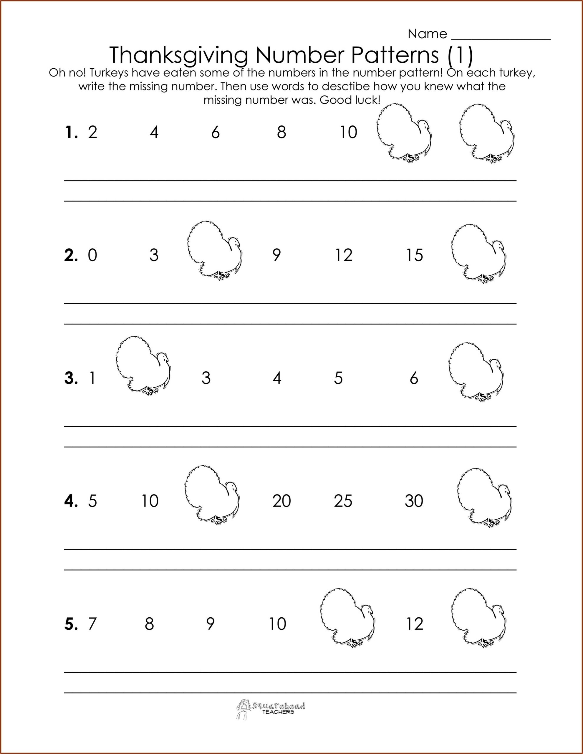 Number Patterns Worksheets Pdf Grade 4