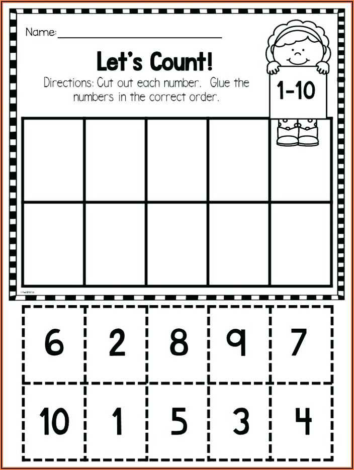 Ordering Numbers To 10 Worksheet Cut And Stick