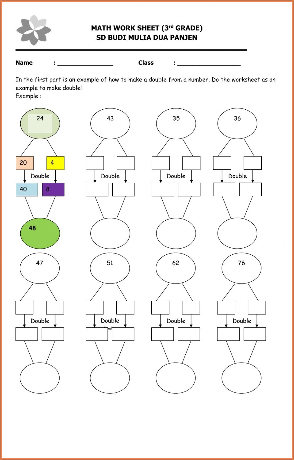 Partitioning 3 And 4 Digit Numbers Worksheet