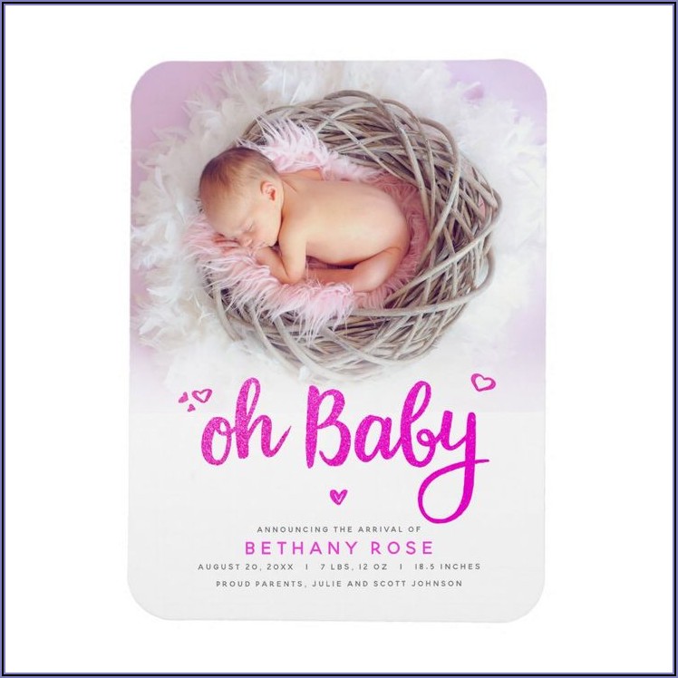 Photo Magnet Baby Announcement