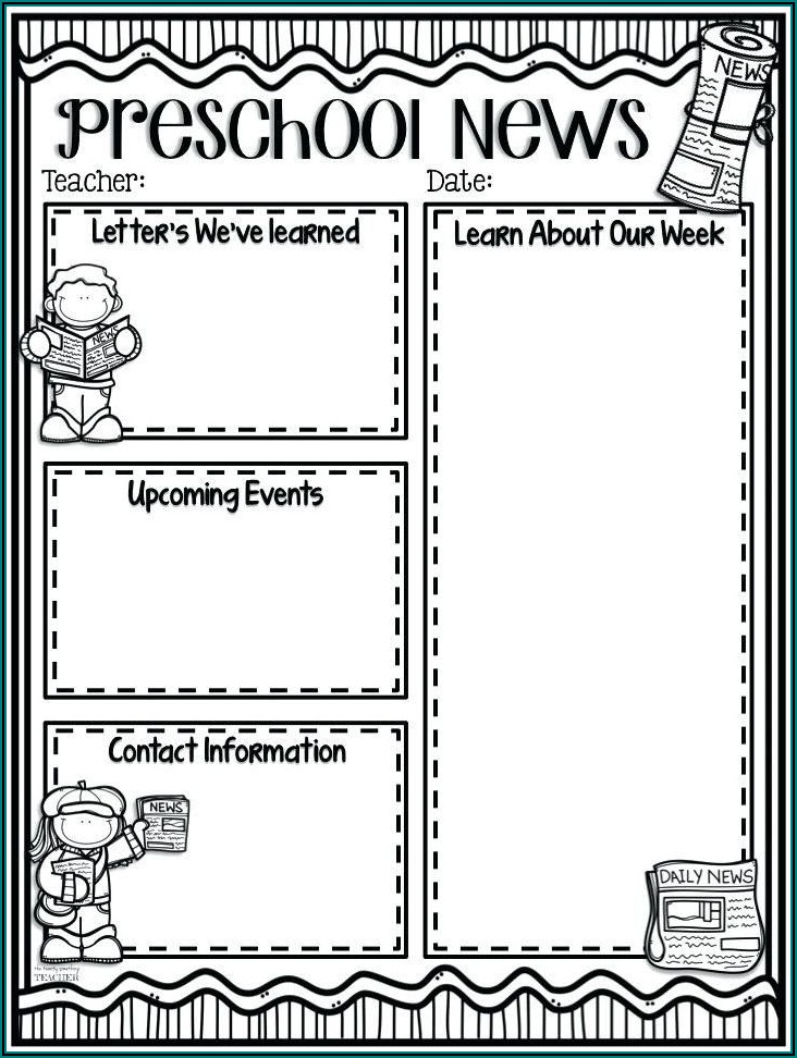 Preschool Classroom Newsletter Templates Free