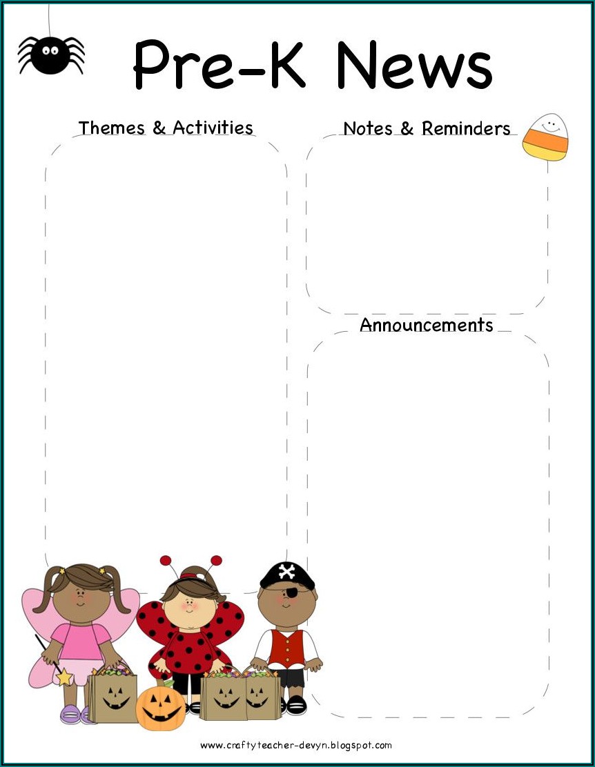 Preschool Newsletter Template October