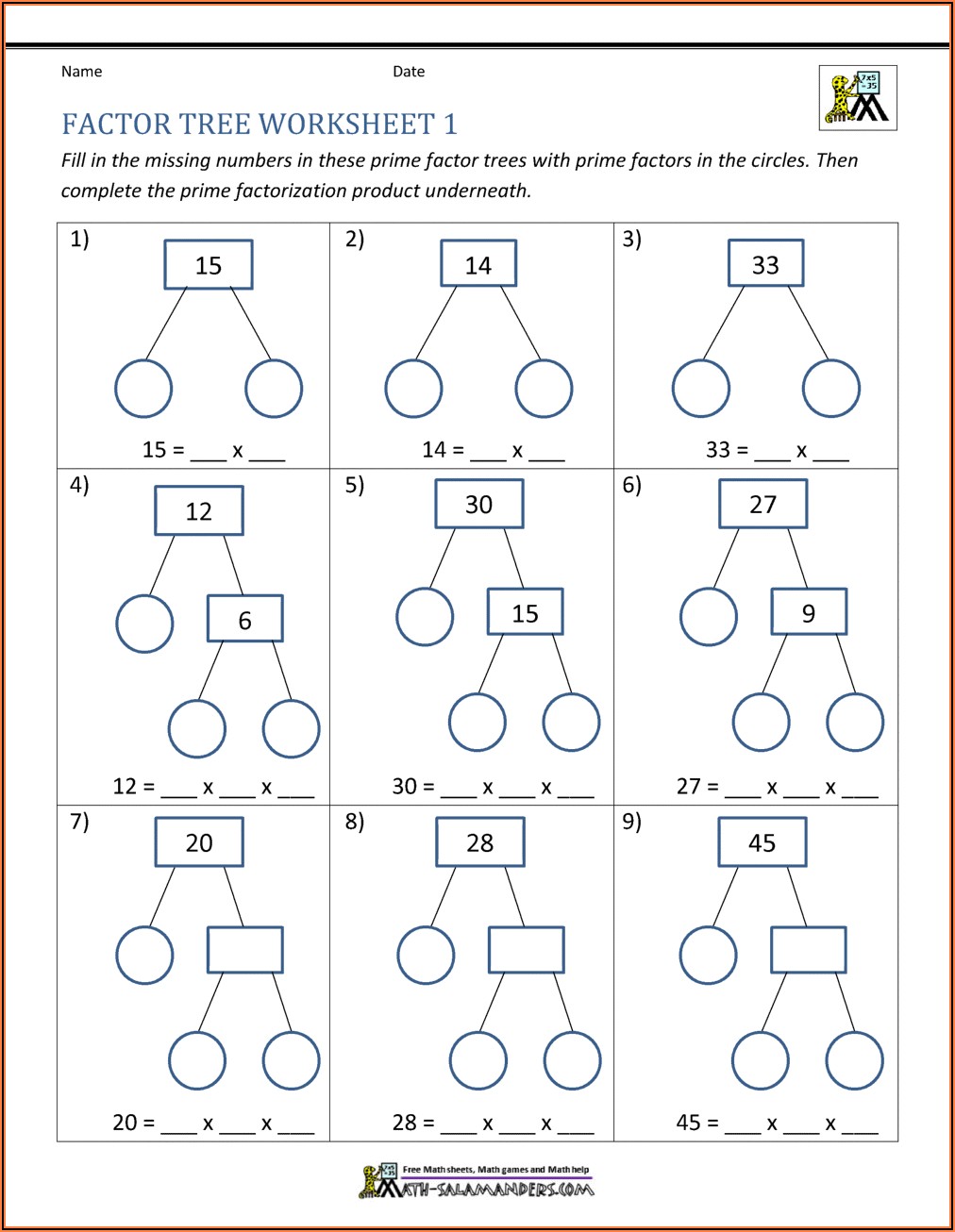Prime Number Worksheet Grade 4