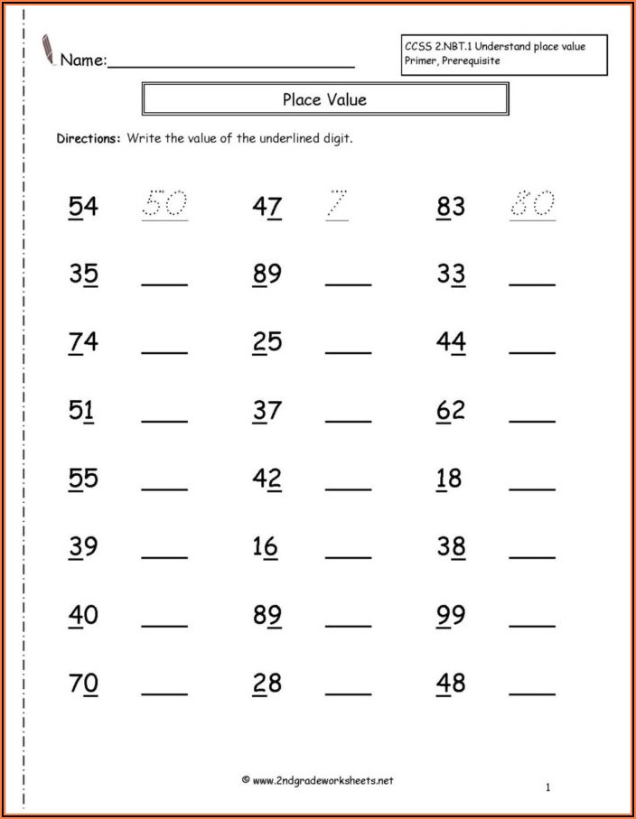 Printable Worksheet For 2nd Grade Math