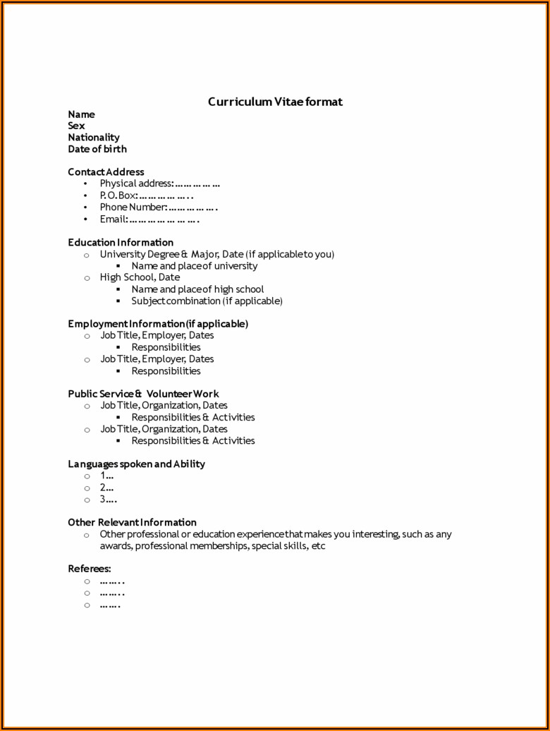 Professional Cv Templates Free Download Word