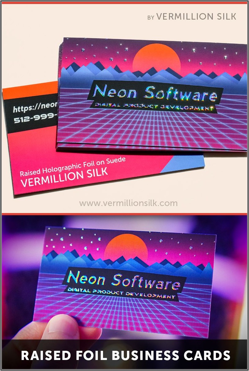 Raised Holographic Foil Business Cards