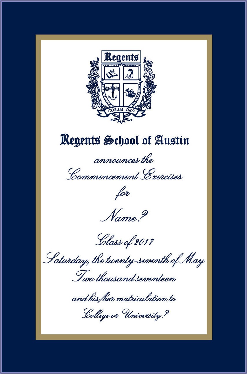 Regent University Graduation Announcements