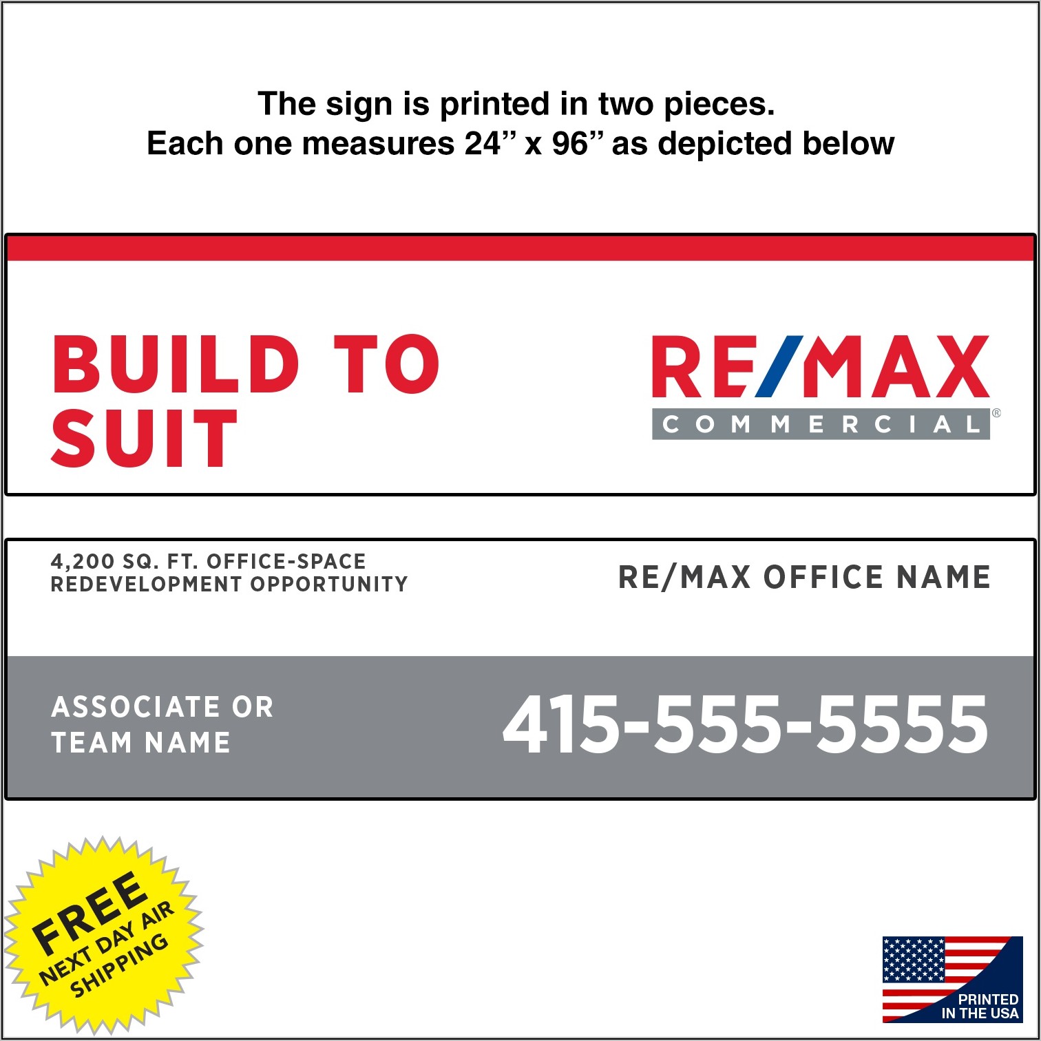 Remax Commercial Business Cards
