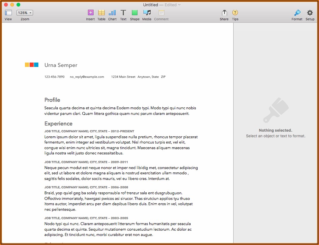 Resume Template For Textedit Mac