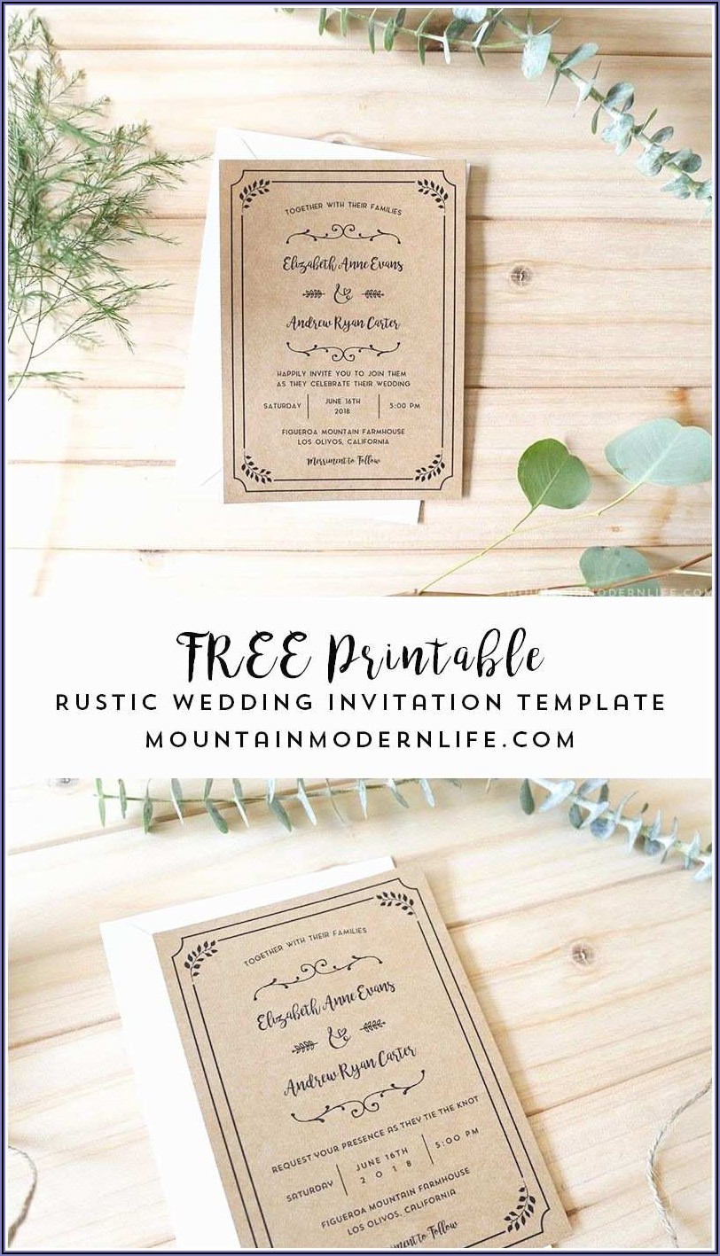 Rustic Wedding Invite Template Free