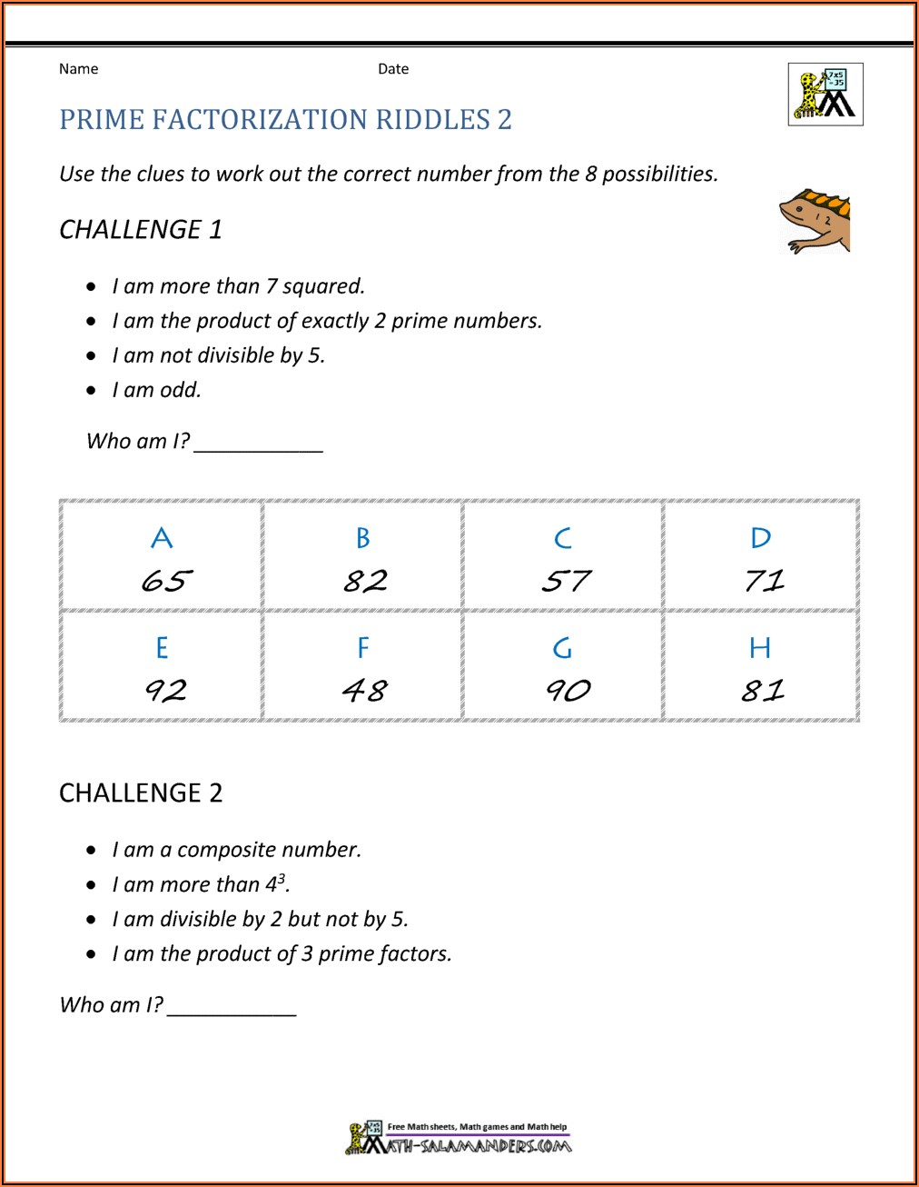 Year 5 Maths Prime Numbers Worksheet