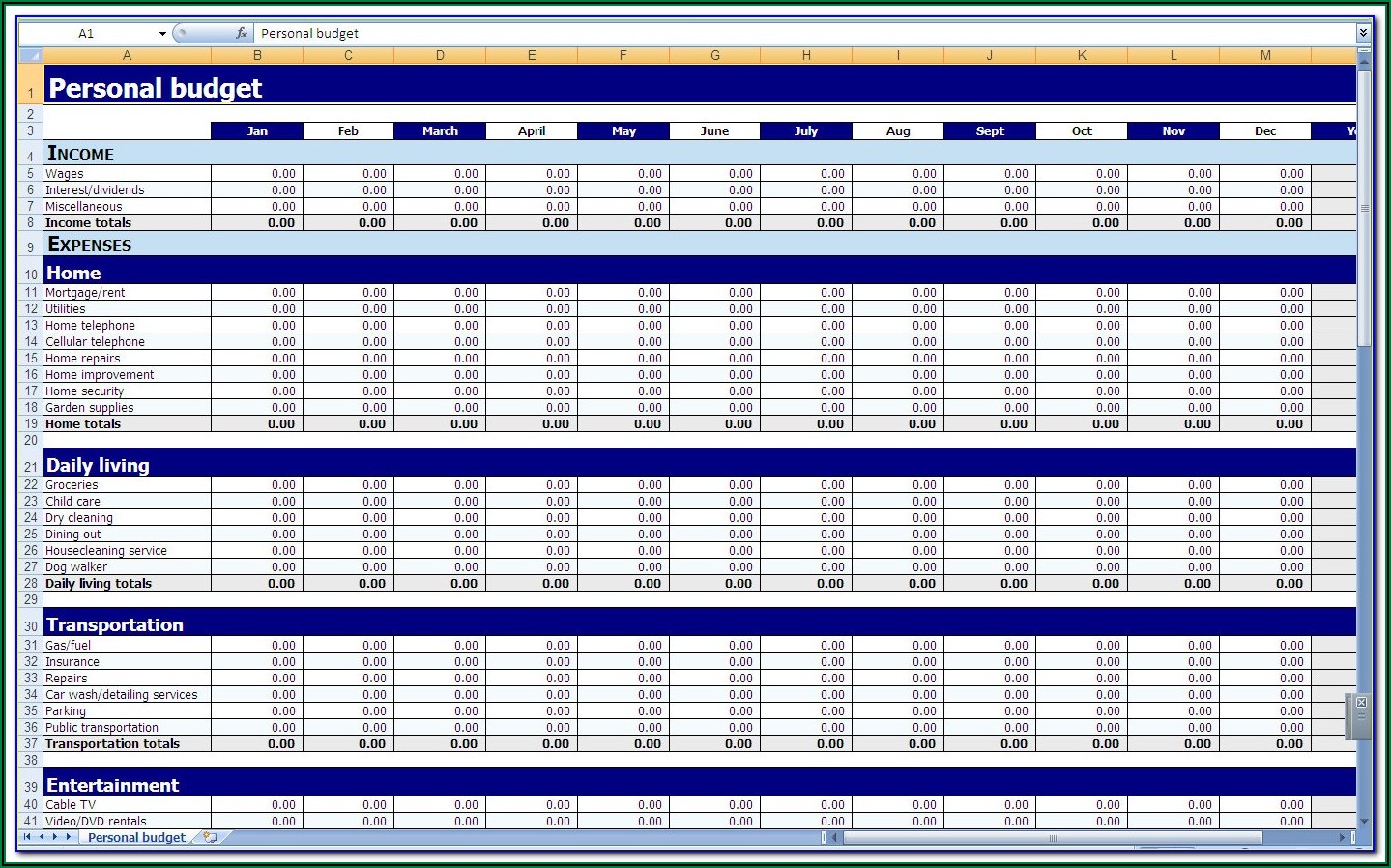 Yearly Business Plan Template Excel