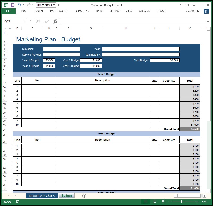 Yearly Sales Plan Template Excel
