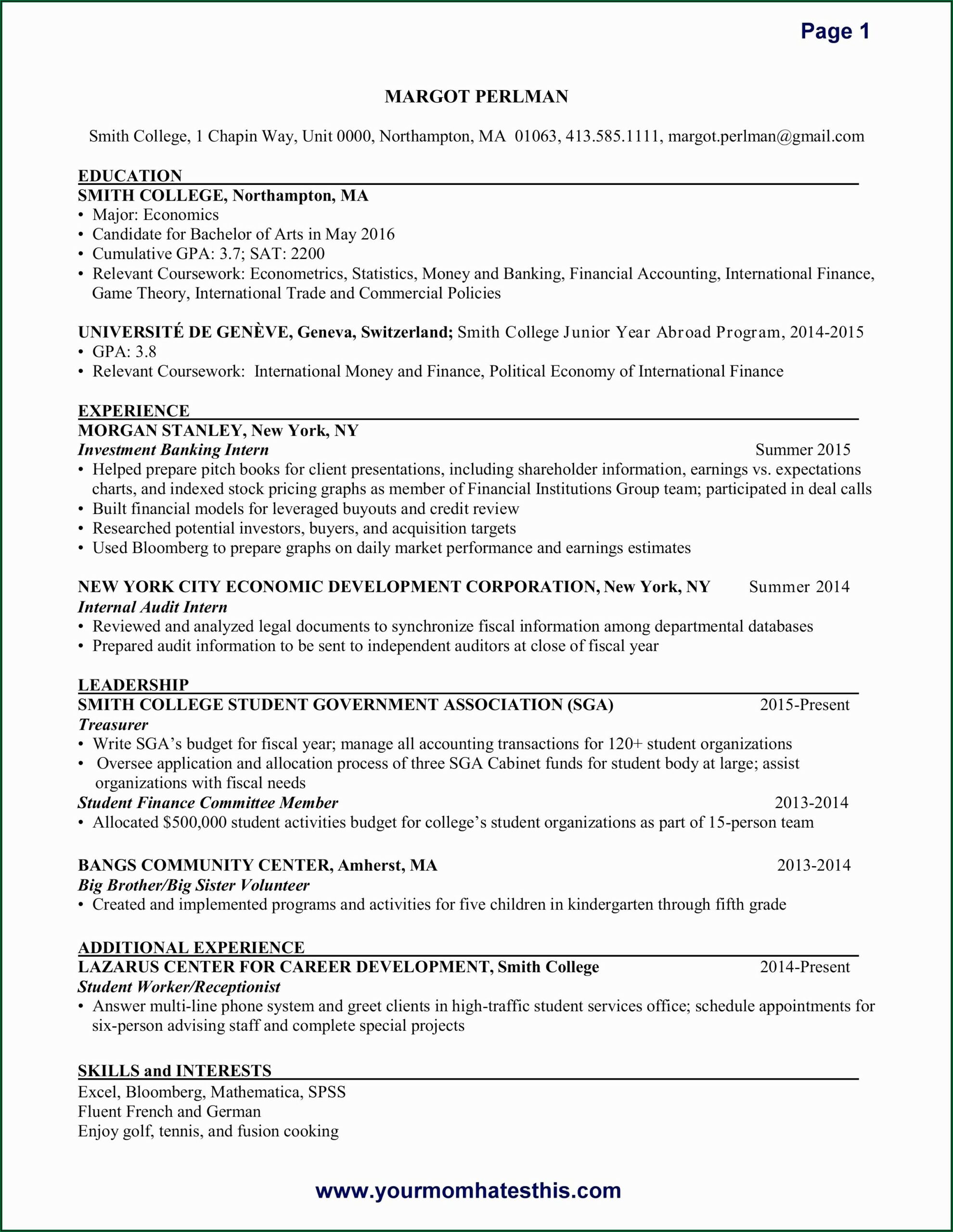 Youth Ministry Resume Examples