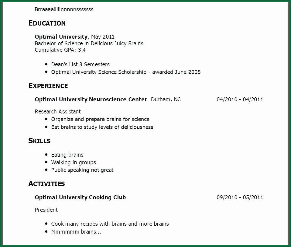 Youth Resume Template Free