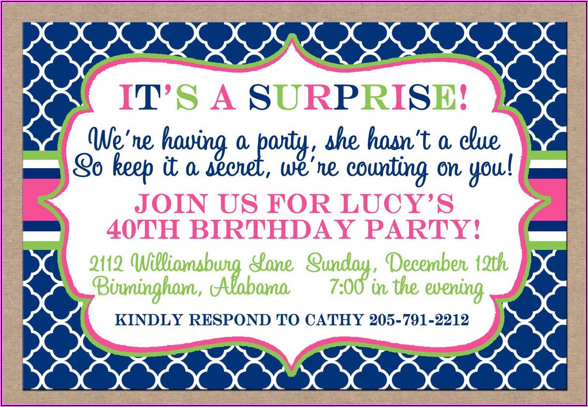 60th Surprise Birthday Party Invites