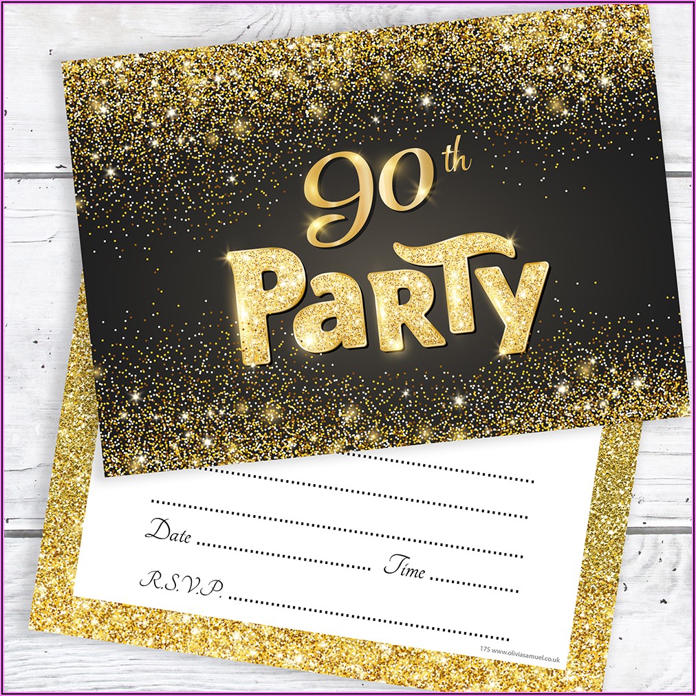 90th Birthday Invitations With Envelopes