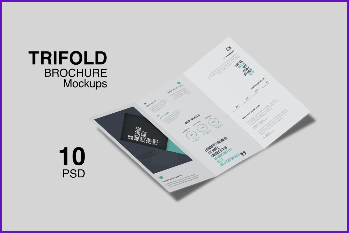 A4 Bifold Brochure Mockup Free Download