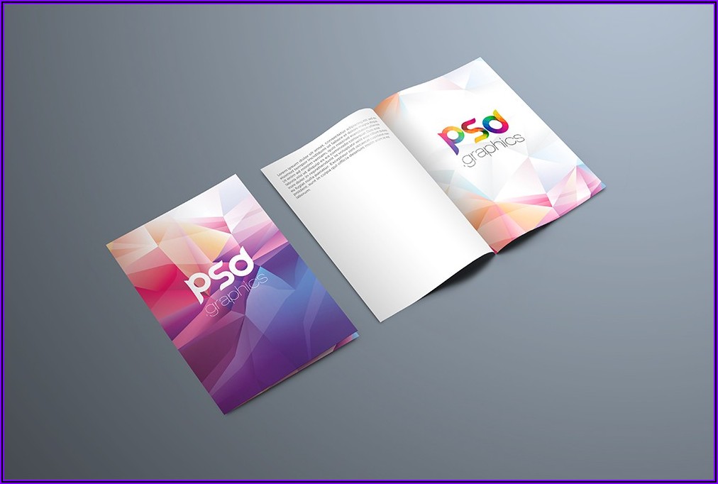 A4 Bifold Brochure Mockup Psd Free Download